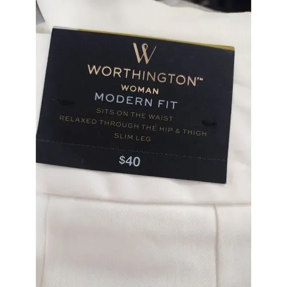 NEW Worthington White Modern Fit Slim Crop Pants New With Tags Womens 18W - Picture 4 of 4